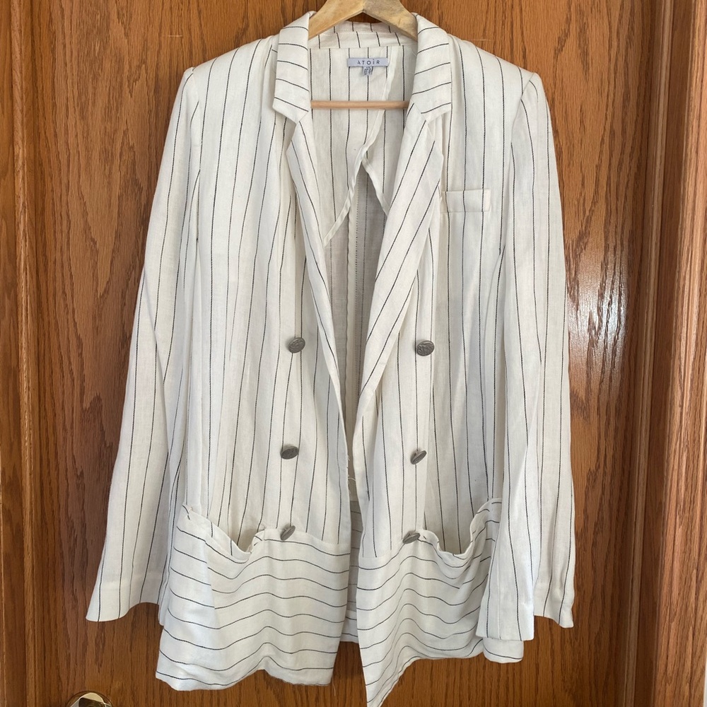 Atoir Striped Blazer with Split Cuff Detail